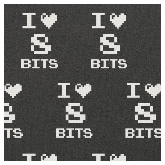 I Kärlek 8-bitars, gamergeek-design Tyg (Närbild)