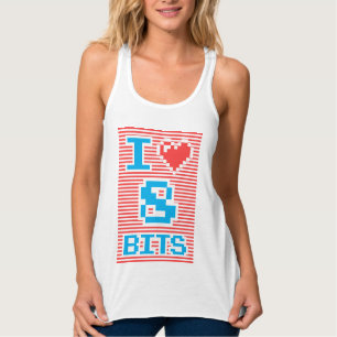 I Kärlek 8 Bits, gurka, nörd, Linne Med Racerback