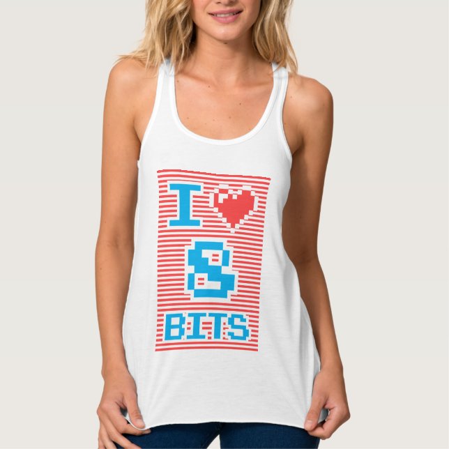 I Kärlek 8 Bits, gurka, nörd, Linne Med Racerback (Framsida)