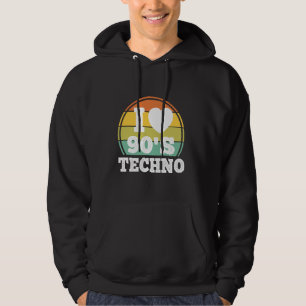 I Kärlek 90-talet Techno Dance Music 90's Party Co Hoodie