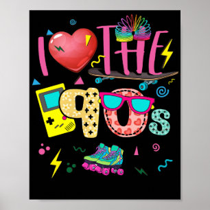 I Kärlek 90-talets Party-enhet 90er Retro Poster