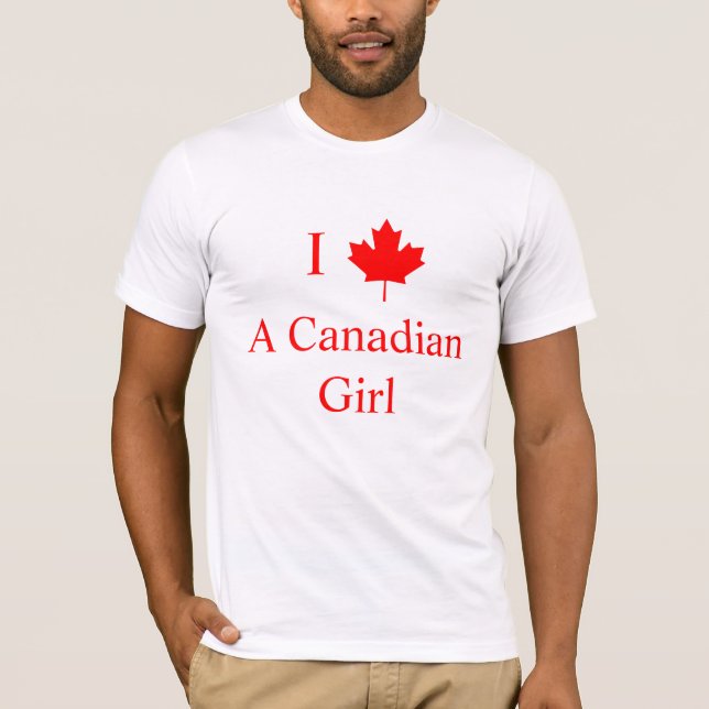 I Kärlek A Canadian Girl T-shirt (Framsida)