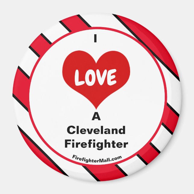 I Kärlek A Cleveland Firefighter Magnet (Framsidan)