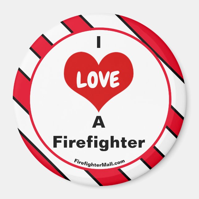 I Kärlek A Firefighter magnet (Framsidan)