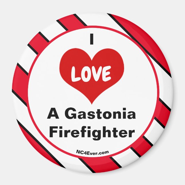 I Kärlek A Gastonia Firefighter magnet (Framsidan)