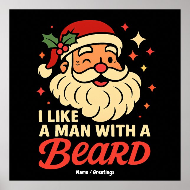 I Kärlek A man med ett skägg Julafton Jultomten lu Poster (Framsidan)