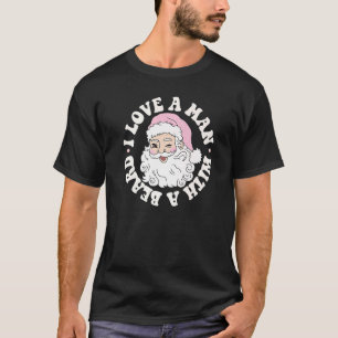 I Kärlek A man med ett skägg Jultomten Retro Chris T Shirt