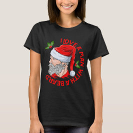 I Kärlek A man med skägg Jultomten T Shirt