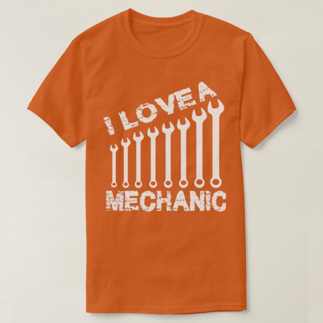 I Kärlek A Mechanic T Shirt (Design framsida)