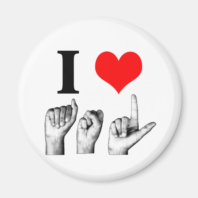 I Kärlek A-S-L Magnet (Framsidan)