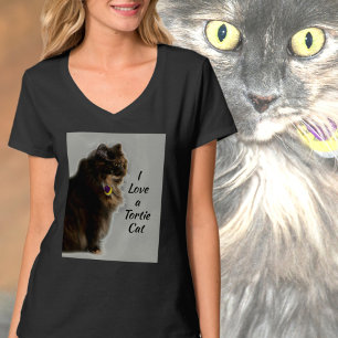 I Kärlek a Tortie Cat Kattdjur Photographic T Shirt