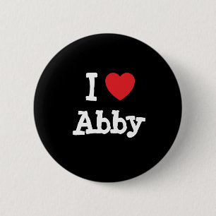 I kärlek Abby hjärta T-Shirt Knapp