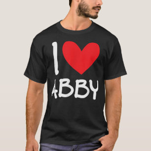 I Kärlek Abby Namn Personlig Girl Woman BFF Frien T Shirt