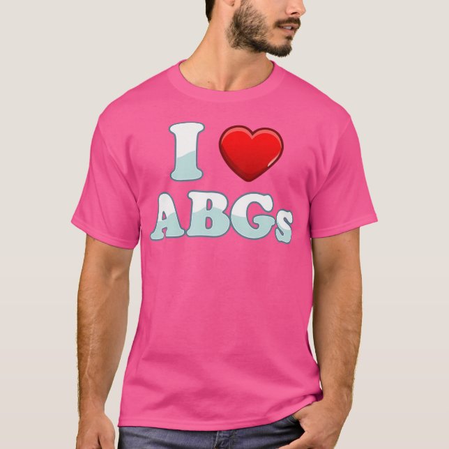 I Kärlek Abgs Heart-nyttigt par Abg Valentines day T Shirt (Framsida)