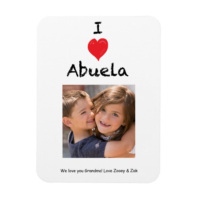 I Kärlek Abuela Photo Magnet Keepsaké (Vertikal)