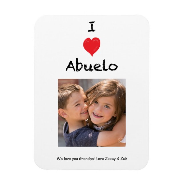 I Kärlek Abuelo Photo Magnet Keepsaké (Vertikal)