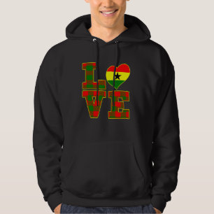 I Kärlek Accra Proud Ghanaian I Kärlek Ghana Flagg Hoodie
