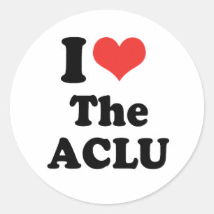 I KÄRLEK ACLU - .png Runt Klistermärke