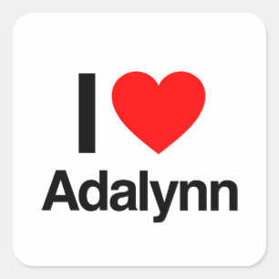 i kärlek adalynn fyrkantigt klistermärke
