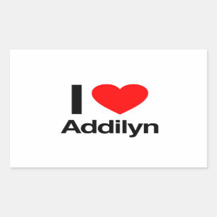 i kärlek addilyn rektangulärt klistermärke
