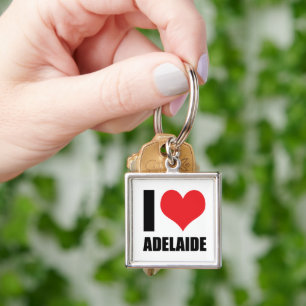 I kärlek Adelaide Fyrkantig Silverfärgad Nyckelring
