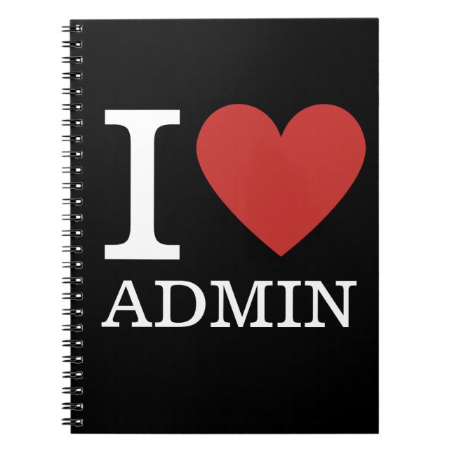 I ❤️ Kärlek Admin - Admin Dept. NOTEBOOK Anteckningsbok (Framsidan)