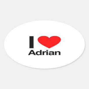 i kärlek adrian ovalt klistermärke