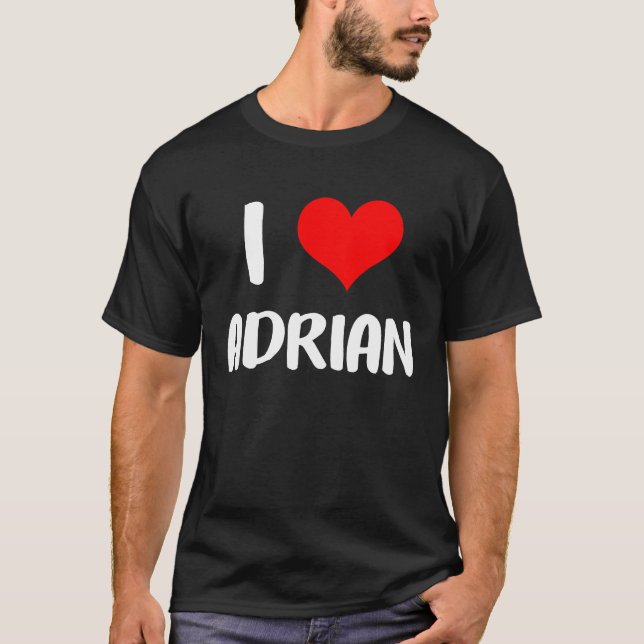 I kärlek ADRIAN valentine Förlåt att damer är hjär T Shirt (Framsida)