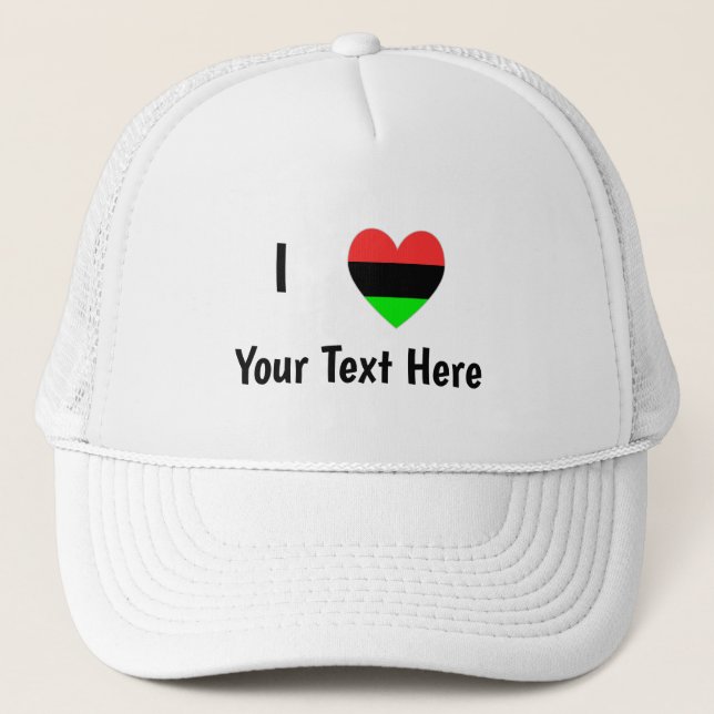 I Kärlek (African American Flagga Heart) Din text Keps (Framsida)
