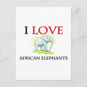 I Kärlek African Elephants Vykort
