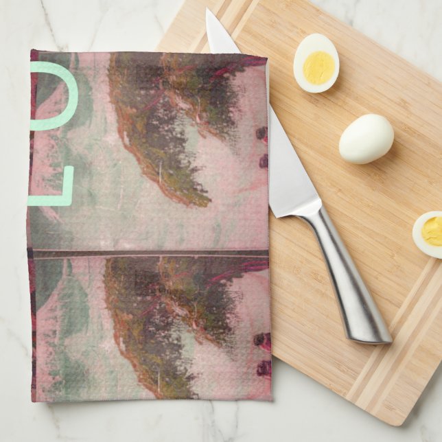 I Kärlek Afrika Kilimanjaro-berget Kökshandduk (Vikt i Fjärdedel)