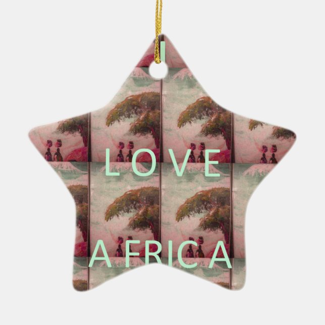 I Kärlek Afrika - Kulturlandskapet Mönster Julgransprydnad Keramik (Framsidan)