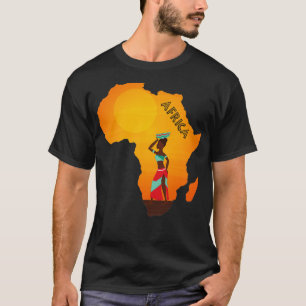 I Kärlek Afrika: Pridet African Woman Karta Afrika T Shirt