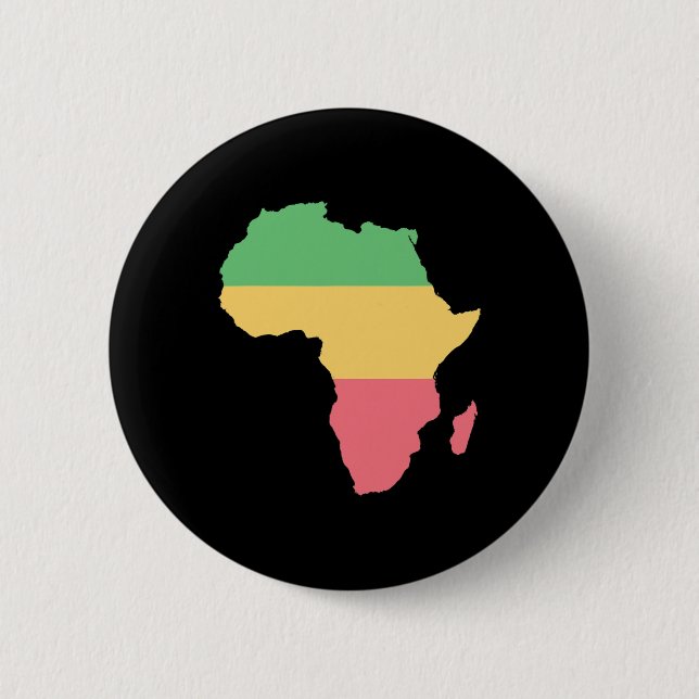 I Kärlek Afrika Rosta Färgad Continent Knapp (Framsida)