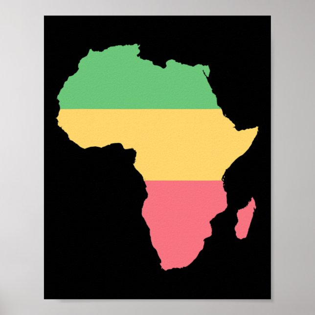 I Kärlek Afrika Rosta Färgad Continent Poster (Framsidan)