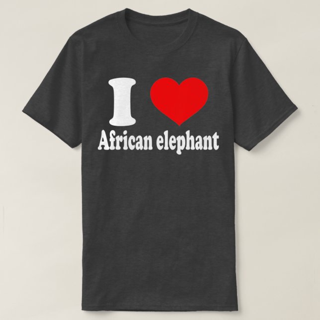I kärlek afrikansk elefantdjur Älskare T Shirt (Design framsida)