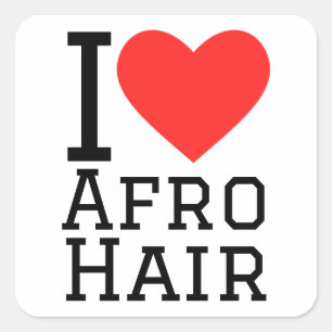 I kärlek Afro-hår Fyrkantigt Klistermärke