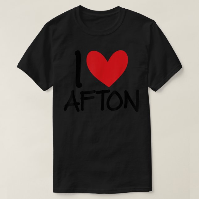I Kärlek Afton Namn Heart Personlig Manar Guy BFF  T Shirt (Design framsida)