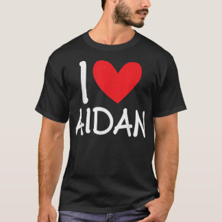I Kärlek Aidan Namn Heart Personlig Manar Guy BFF  T Shirt