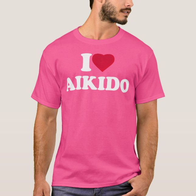 I Kärlek Aikido I Heart Aikido Älskare T Shirt (Framsida)