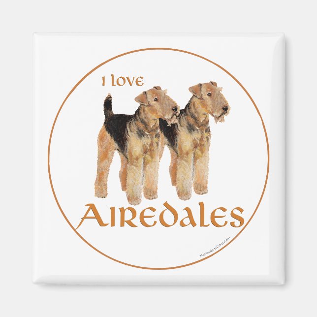 I Kärlek Airedales Magnet (Framsidan)