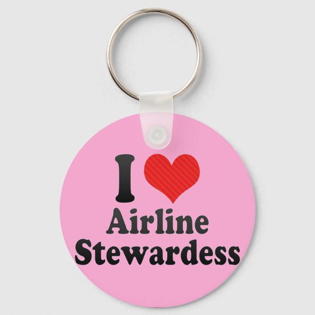 I Kärlek Airline Stewardess Nyckelring (Framsida)