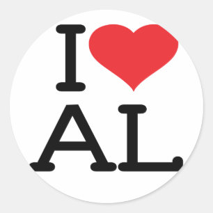 I Kärlek AL 6 pk Stickers Runt Klistermärke