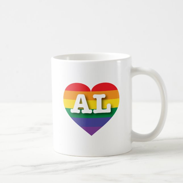 I Kärlek Alabama Rainbow Heart Kaffemugg (Höger)
