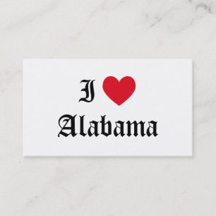 I Kärlek Alabama Visitkort