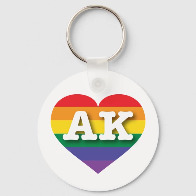 I kärlek Alaska - Gay pride Nyckelring (Framsida)