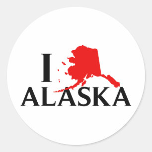 I Kärlek Alaska - I Kärlek AK-staten Runt Klistermärke