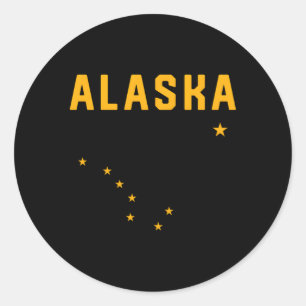 I Kärlek Alaska Minimalist Statlig flagga Runt Klistermärke