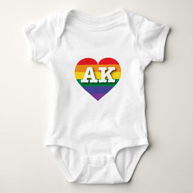 I Kärlek Alaska Rainbow Heart T Shirt (Framsida)