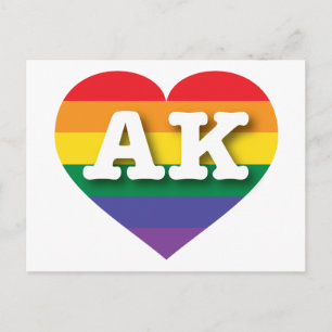 I Kärlek Alaska Rainbow Heart Vykort